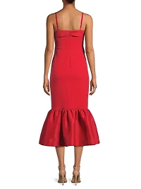 Patti Bow Flounce Midi-Dress
