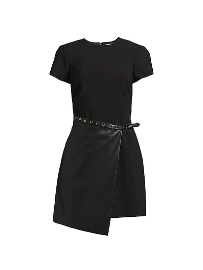 Liana Mix Media Wrap Dress