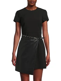 Liana Mix Media Wrap Dress