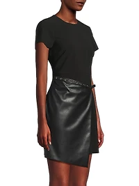 Liana Mix Media Wrap Dress