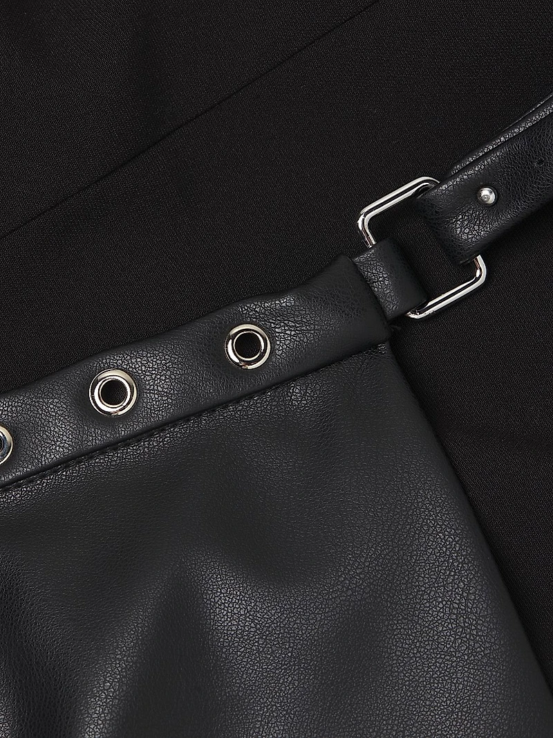 Liana Mix Media Wrap Dress