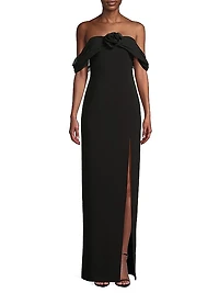 Toula Off-the-Shoulder Column Gown