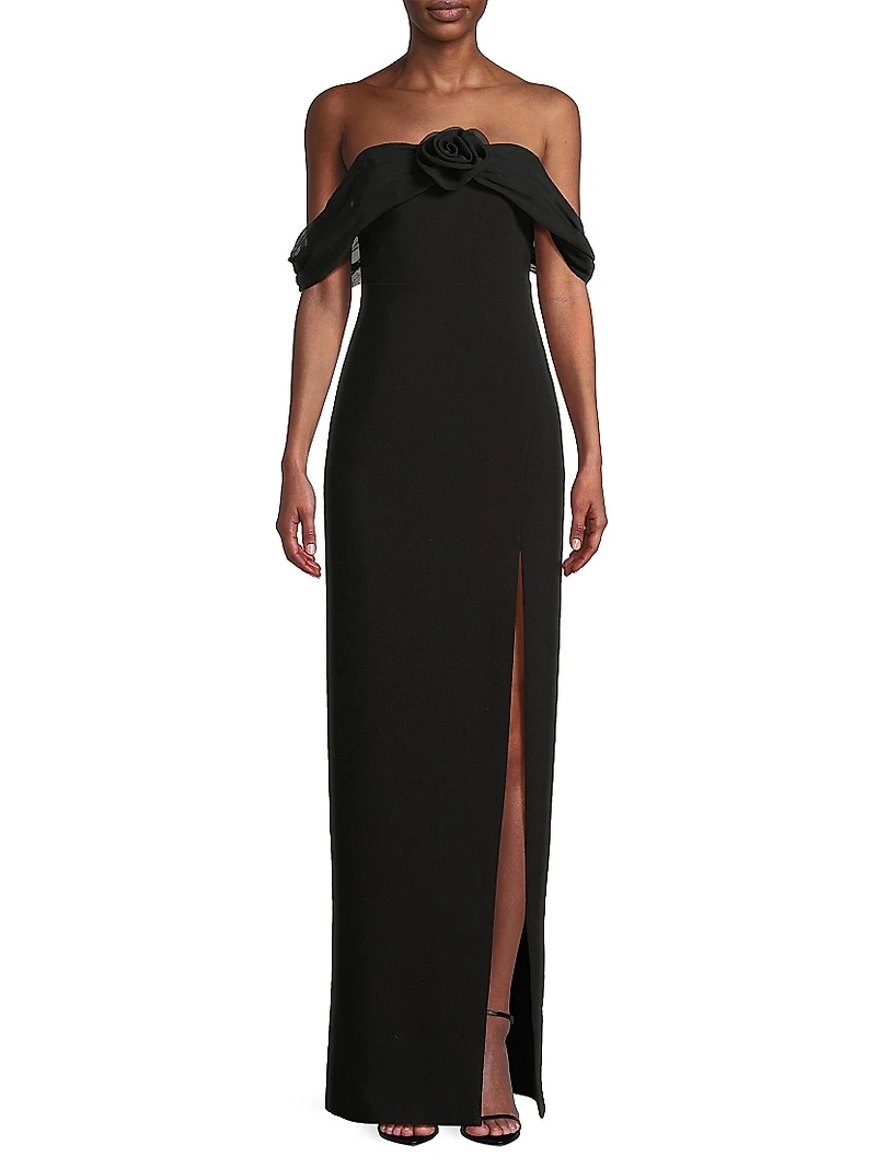 Toula Off-the-Shoulder Column Gown