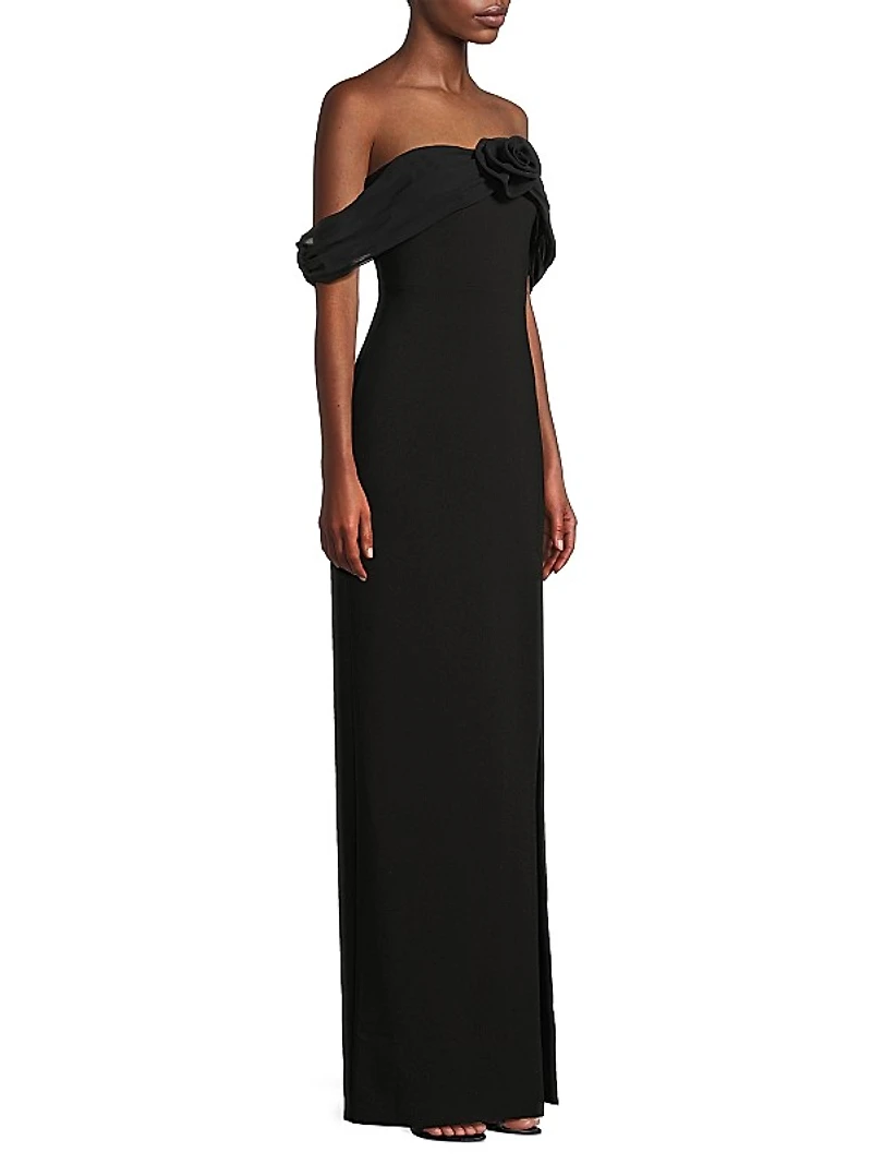 Toula Off-the-Shoulder Column Gown