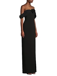 Toula Off-the-Shoulder Column Gown