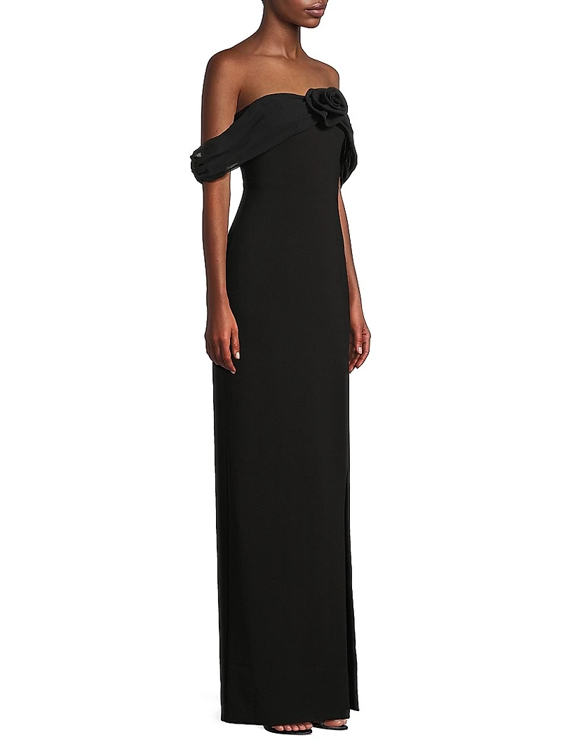 Toula Off-the-Shoulder Column Gown