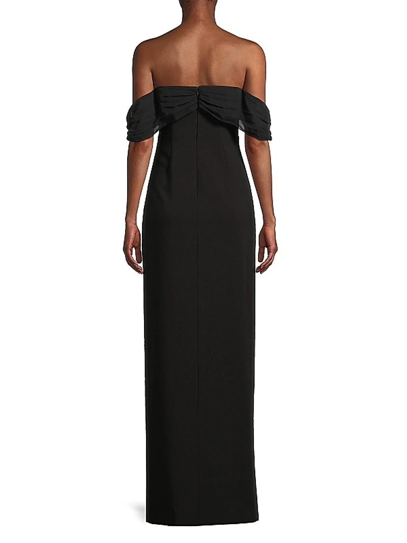 Toula Off-the-Shoulder Column Gown