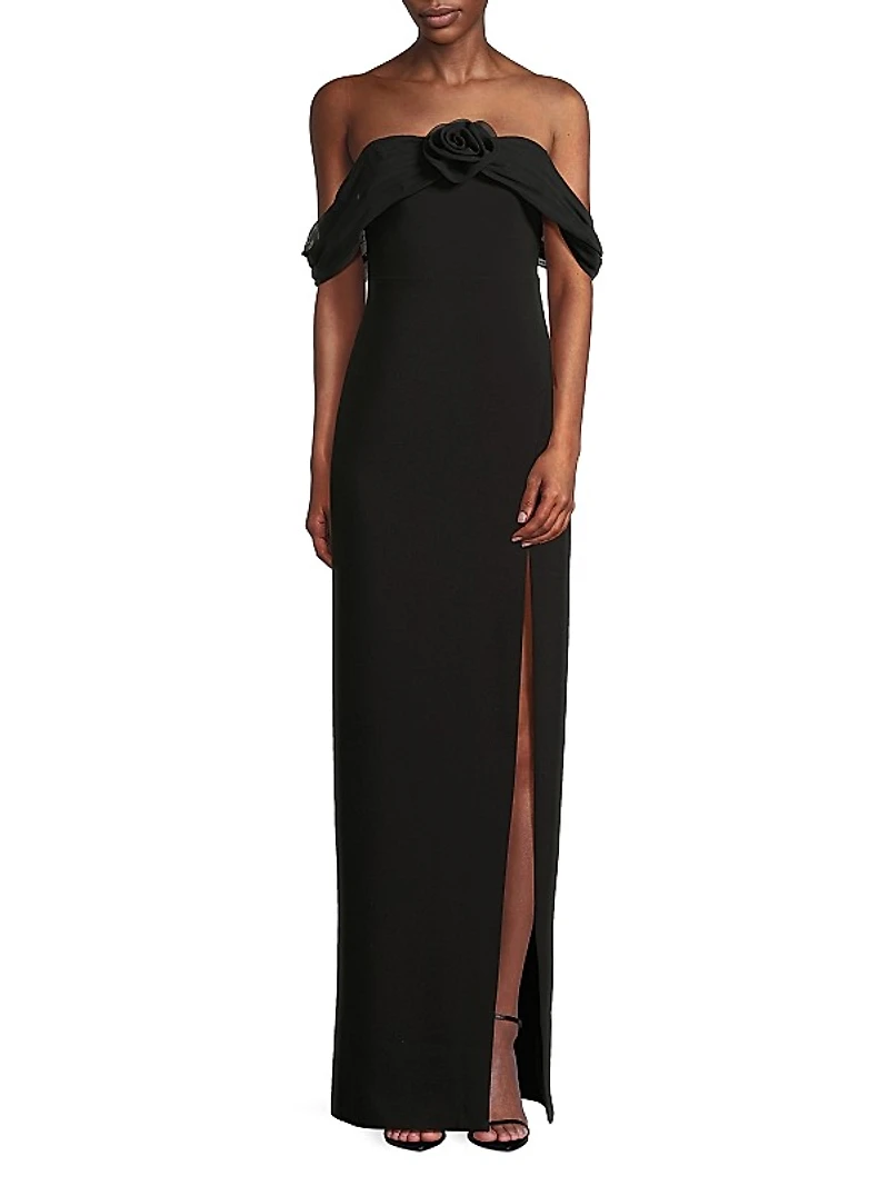 Toula Off-the-Shoulder Column Gown
