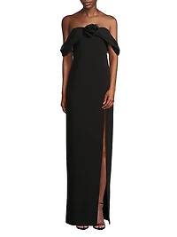 Toula Off-the-Shoulder Column Gown