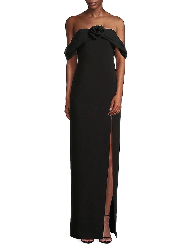 Toula Off-the-Shoulder Column Gown