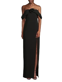 Toula Off-the-Shoulder Column Gown