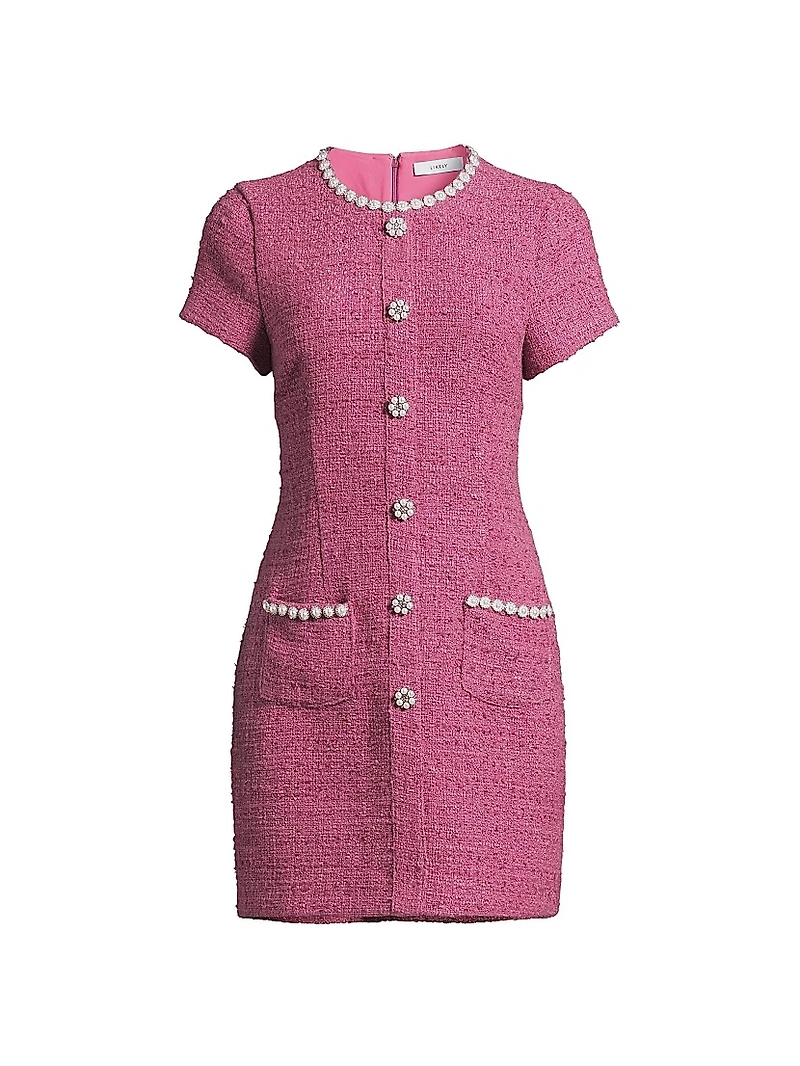 Alani Tweed Embellished Trim Dress