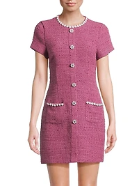 Alani Tweed Embellished Trim Dress