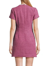 Alani Tweed Embellished Trim Dress