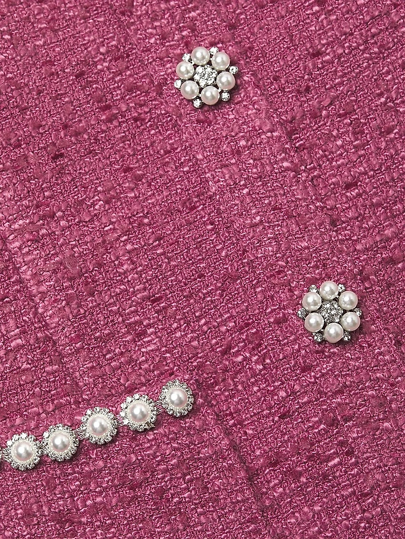 Alani Tweed Embellished Trim Dress