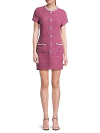 Alani Tweed Embellished Trim Dress
