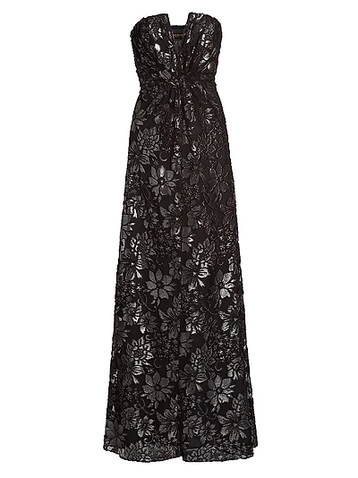 Rodgers Metallic Floral Gown
