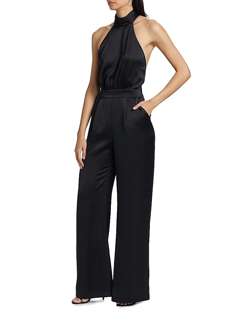 Tatiana Satin Wide-Leg Jumpsuit