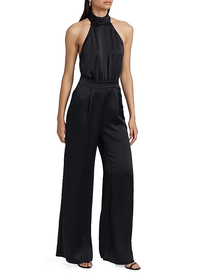 Tatiana Satin Wide-Leg Jumpsuit