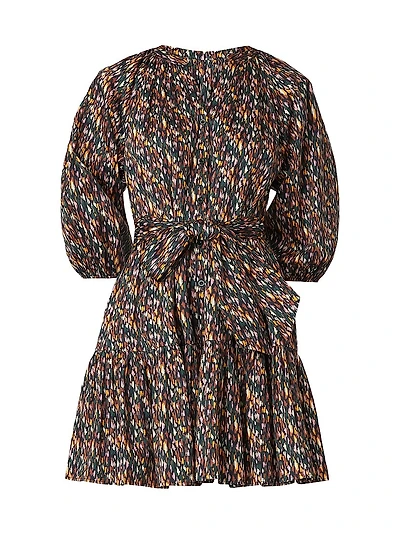 Esmae Printed Cotton Tie-Waist Minidress