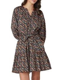 Esmae Printed Cotton Tie-Waist Minidress