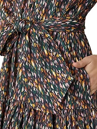 Esmae Printed Cotton Tie-Waist Minidress