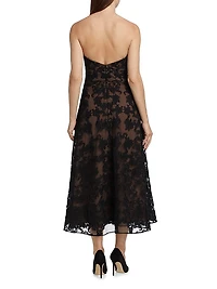 Lace Strapless Corset Maxi Dress