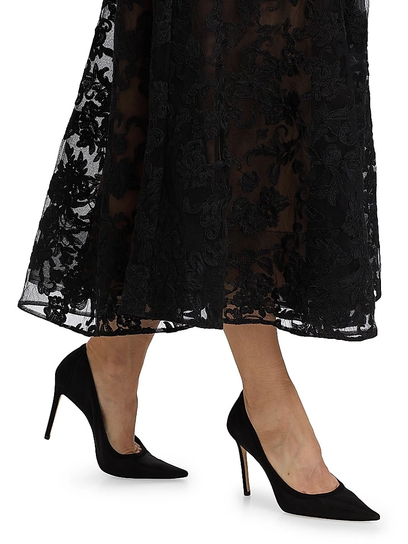 Lace Strapless Corset Maxi Dress