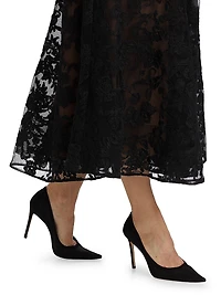 Lace Strapless Corset Maxi Dress