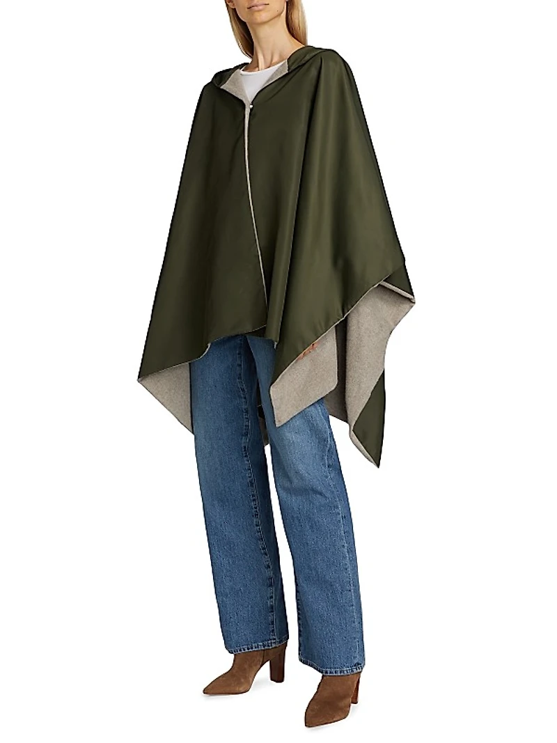 Hooded Wool-Lined Cape