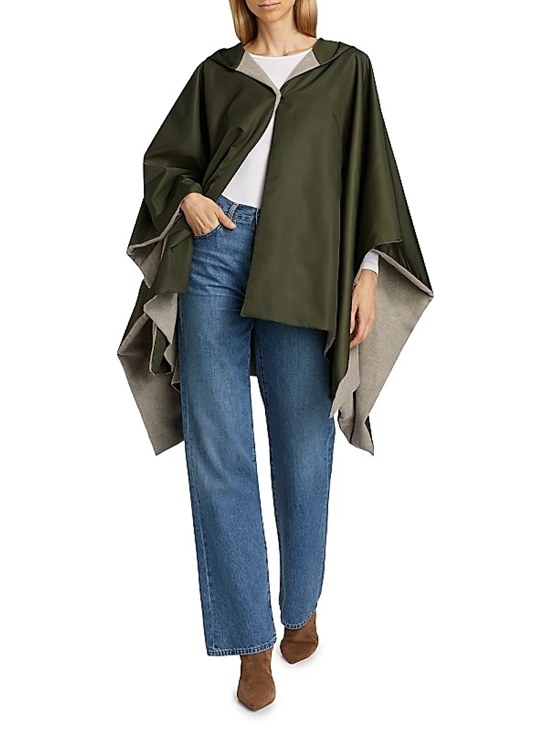 Hooded Wool-Lined Cape