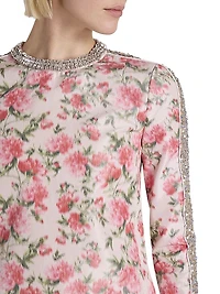 Floral Silk-Blend Minidress