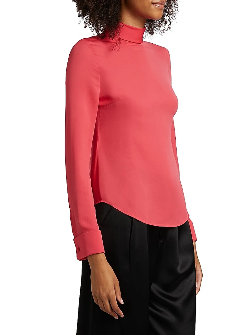 Silk Stand Collar Blouse