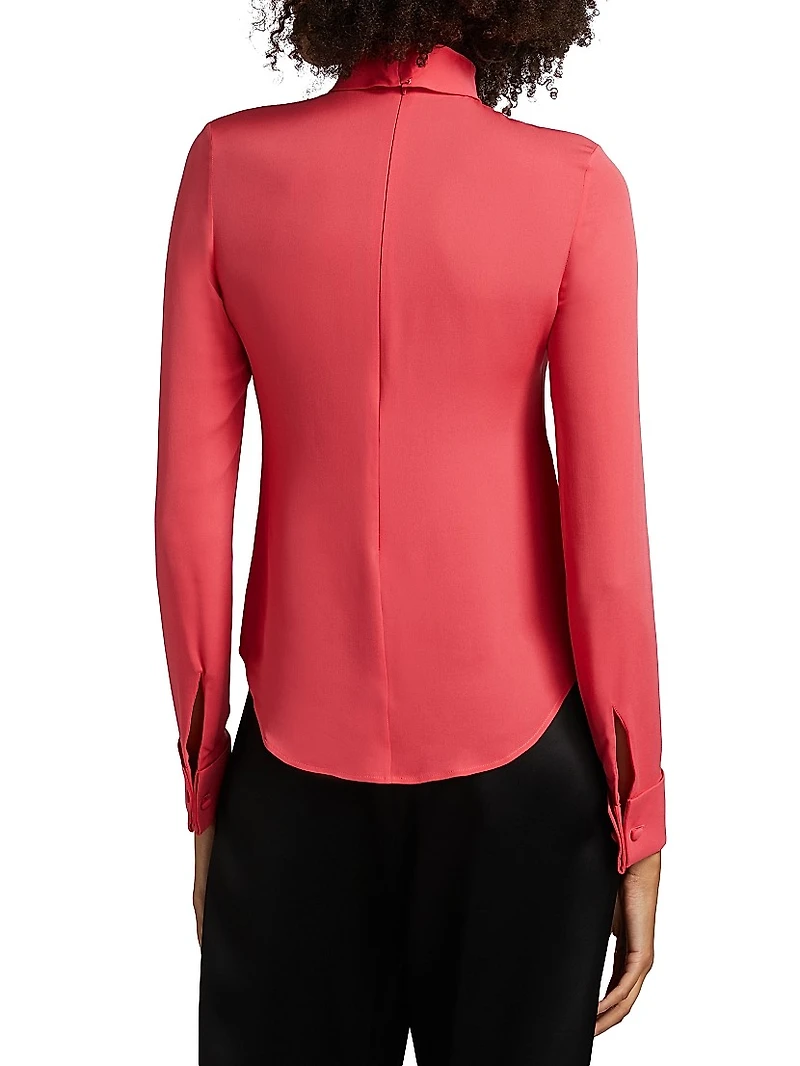 Silk Stand Collar Blouse