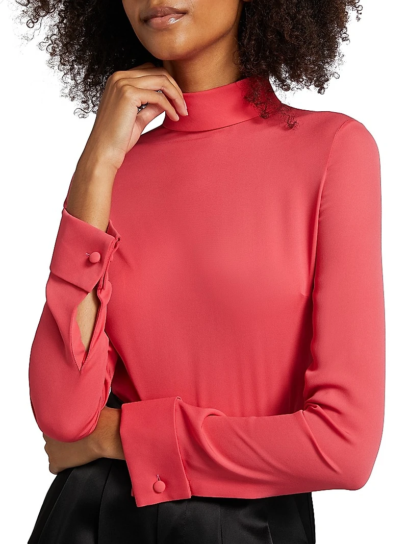 Silk Stand Collar Blouse