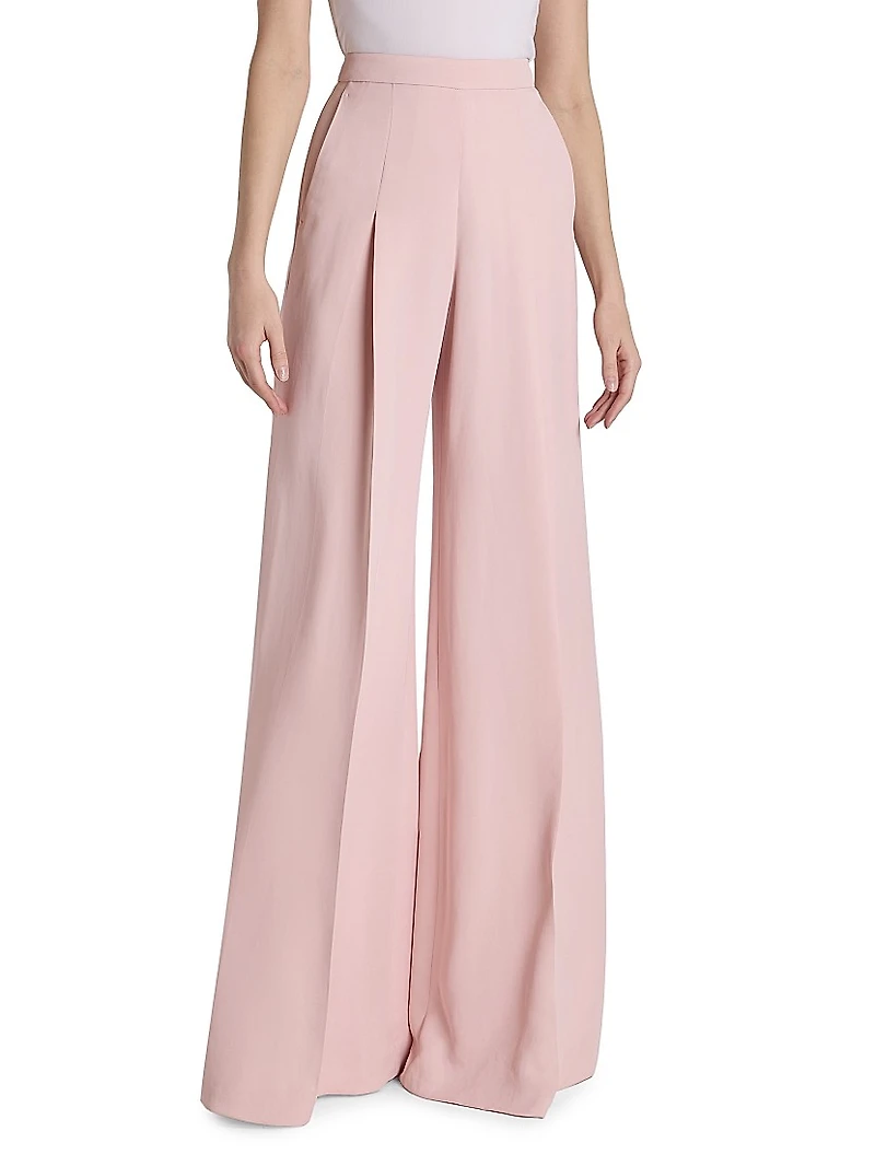 Pleated Wide-Leg Trousers