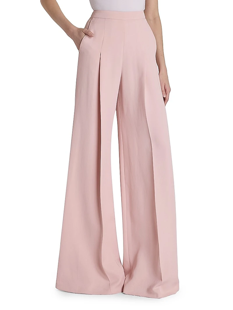Pleated Wide-Leg Trousers