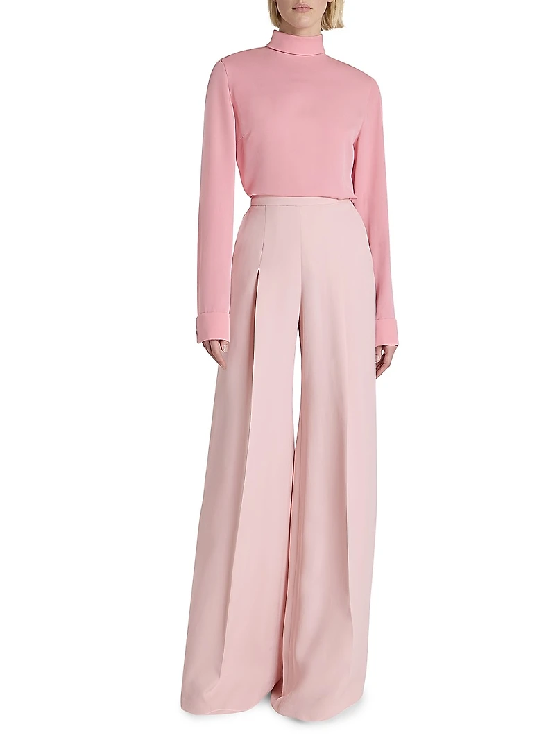 Pleated Wide-Leg Trousers