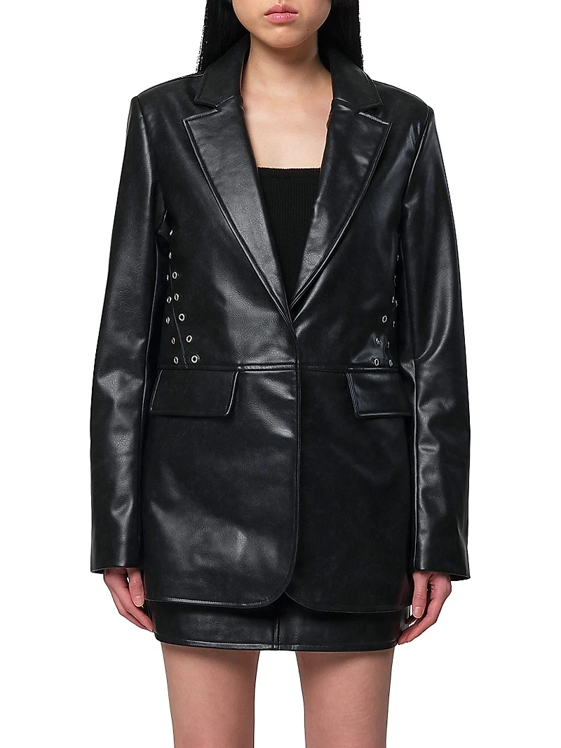 Kelan Faux Leather Blazer