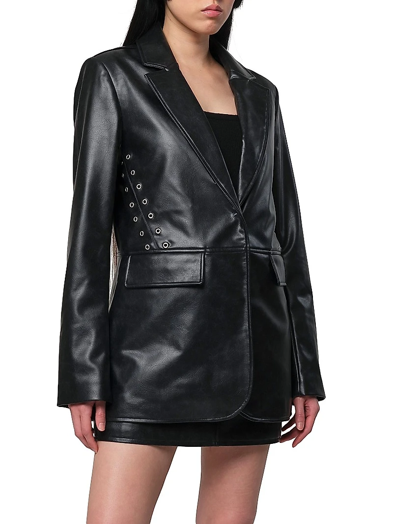Kelan Faux Leather Blazer