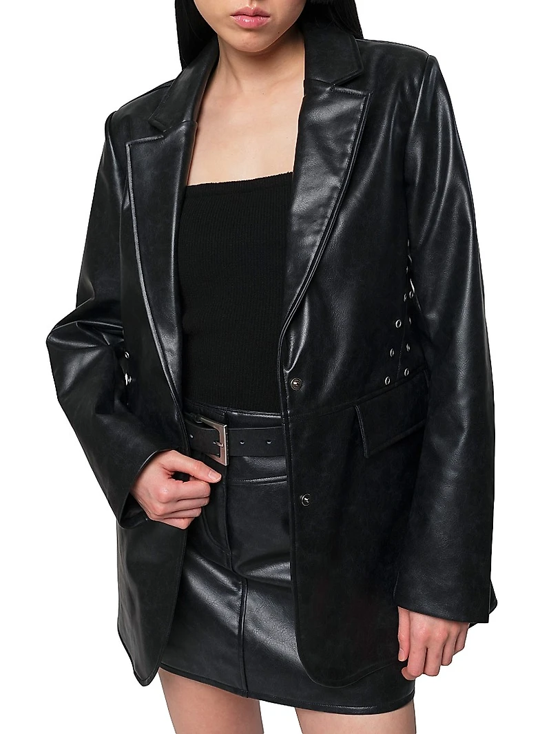 Kelan Faux Leather Blazer