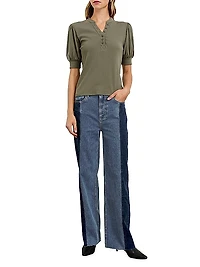 Getty Paneled Wide-Leg Jeans