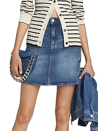 Burbank Denim A-Line Miniskirt