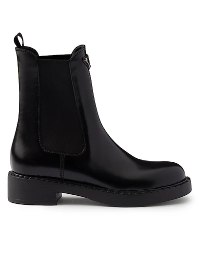 Brushed Calf Leather Chelsea Boots