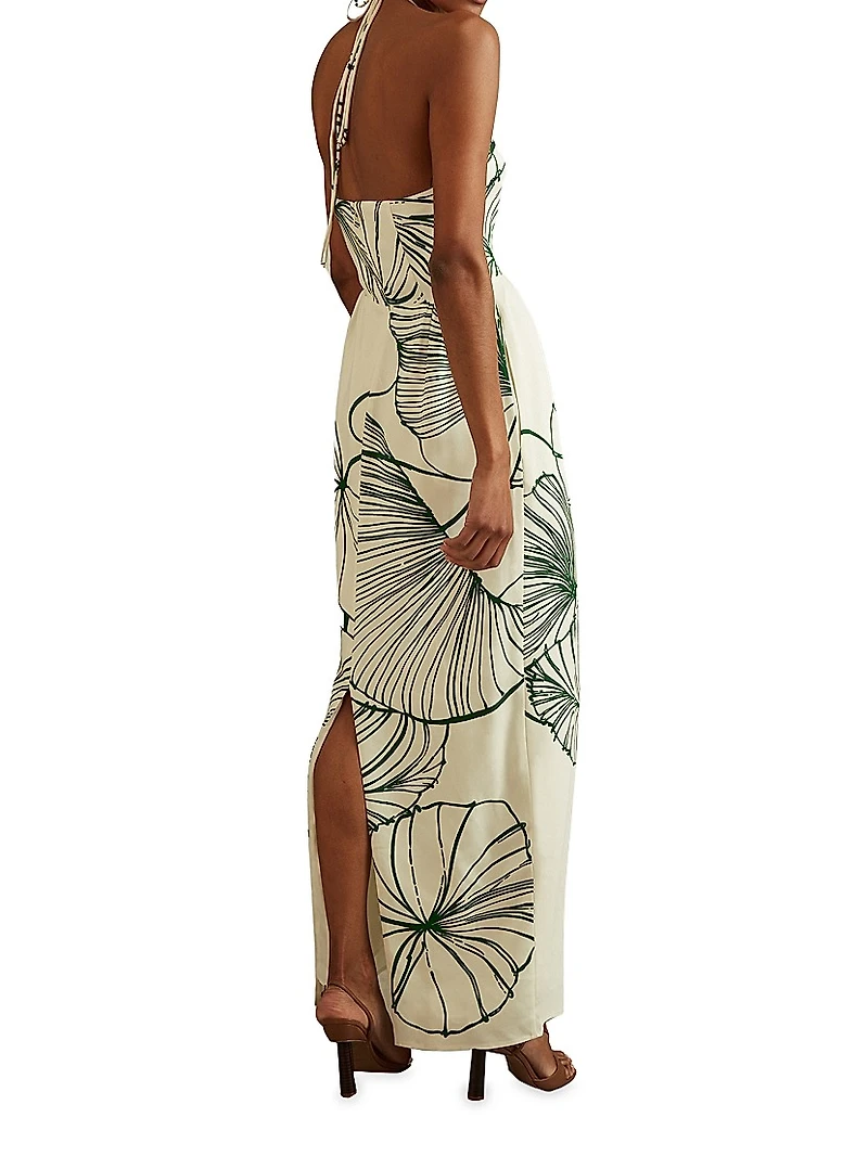 Lexi Shell Halter Maxi Dress