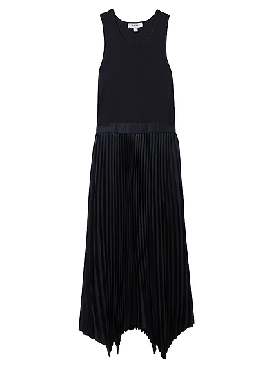 Marnie Drop Waist Pleated Midi-Dress