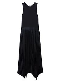 Marnie Drop Waist Pleated Midi-Dress