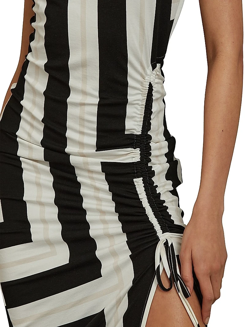 Serina Geometric Jersey Midi-Dress