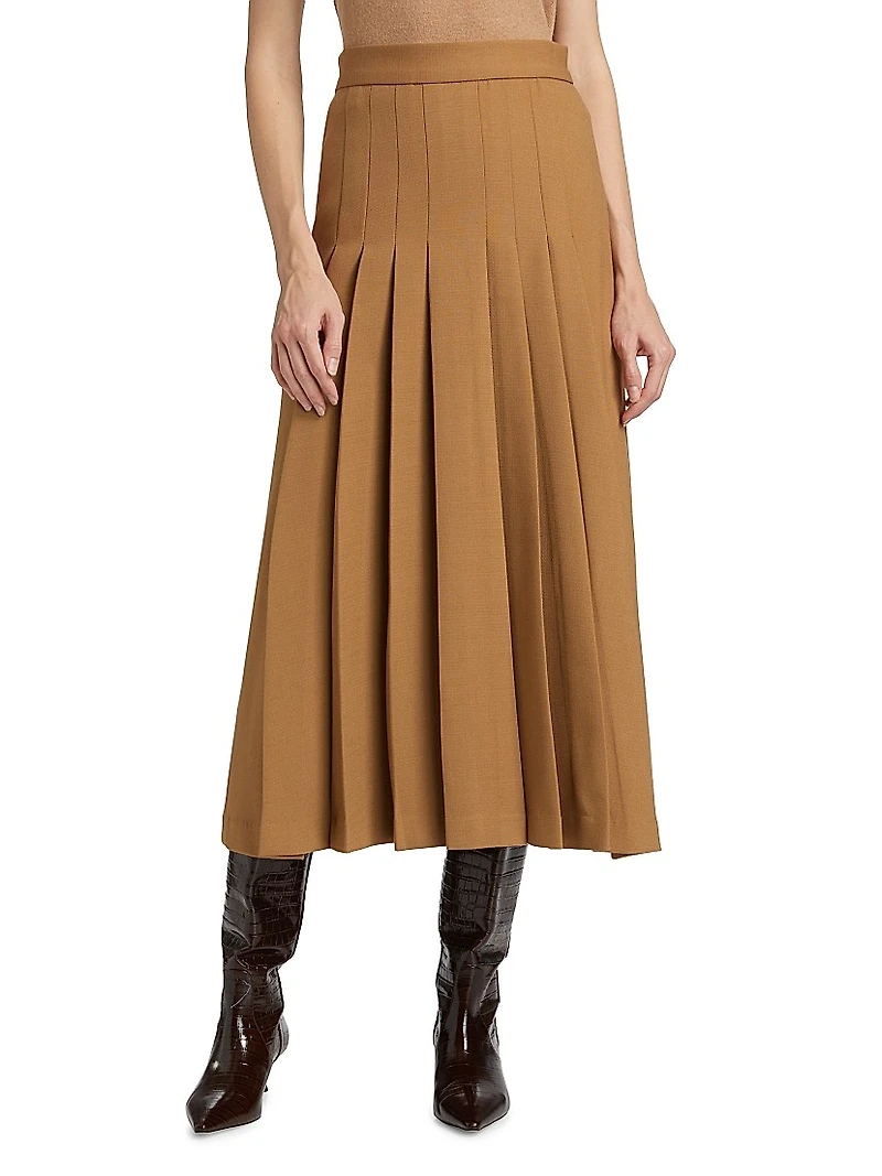 Pleated Midi-Skirt