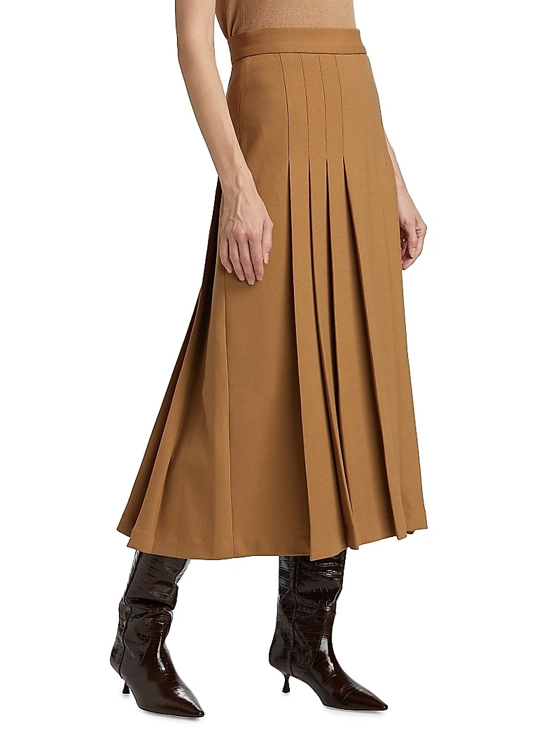 Pleated Midi-Skirt